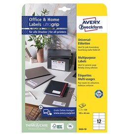 Avery Zweckform Avery Zweckform universele etiketten, 105 x 48 mm, wit, permanent klevend, 120 etiketten, 10 vellen