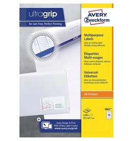 Avery Zweckform Avery Zweckform 3661, Universele etiketten, Ultragrip, wit