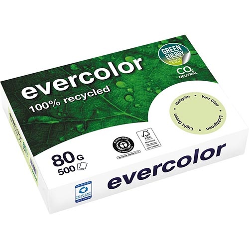 Clairefontaine Clairefontaine Evercolor, gekleurd gerecycleerd papier, A4, 80 g, 500 vel, lichtgroen
