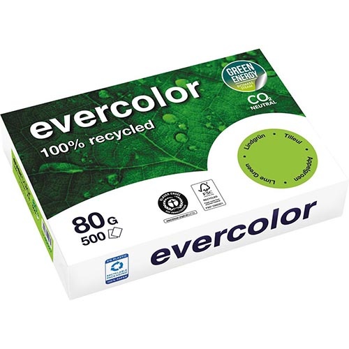 Clairefontaine Clairefontaine Evercolor, gekleurd gerecycleerd papier, A4, 80 g, 500 vel, appelgroen