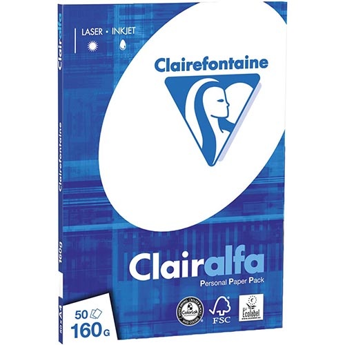 Clairefontaine Clairefontaine Clairalfa presentatiepapier A4, 160 g, 50 vel