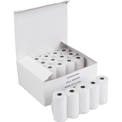 Merkloos Thermische rekenrol ft 60 mm, asgat 8 mm, lengte 11 meter, pak van 20 rollen