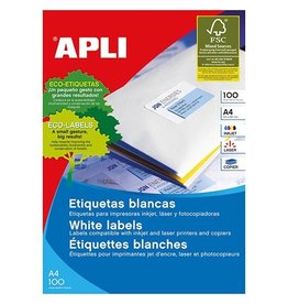 Apli Apli witte etiketten ft 105 x 42,4 mm (b x h), 1.400 stuks, 14 per blad (1277)