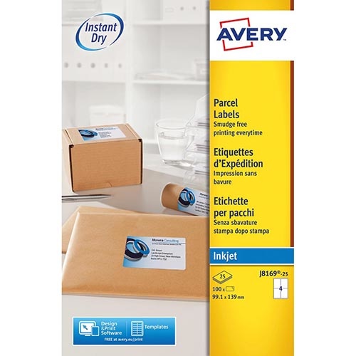Avery Avery witte etiketten inkjet QuickDry 100 st., 25 vel