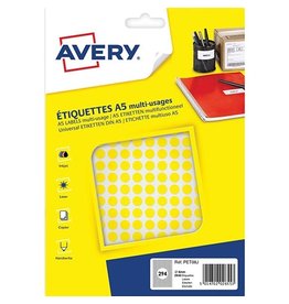 Avery Avery PET08J ronde markeringsetiketten, 2940 st., geel