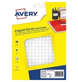 Avery Avery PET08W ronde markeringsetiketten, diameter 8 mm, blister van 4704 stuks, wit