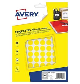 Avery Avery PET15J ronde markeringsetiketten, diameter 15 mm, blister van 960 stuks, geel