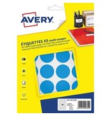 Avery Avery PET30B ronde markeringsetiketten, 240 st., lichtblauw
