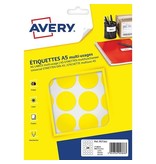 Avery Avery PET30J ronde markeringsetiketten, 240 st., geel