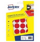 Avery Avery PET30R ronde markeringsetiketten, 240 st., rood