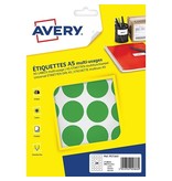Avery Avery PET30V ronde markeringsetiketten, diameter 30 mm, blister van 240 stuks, groen