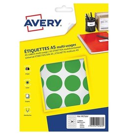 Avery Avery PET30V ronde markeringsetiketten, 240 st., groen