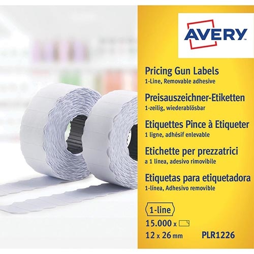 Avery Avery PLR1226 etiketten voor prijstang afneembaar, wit