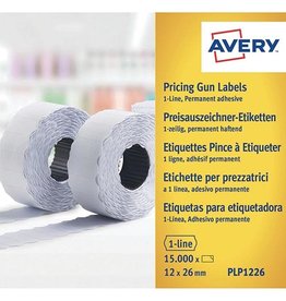 Avery Avery YPLP1226 etiketten voor prijstang permanent, ft 12 x 26 mm, 15 000 etiketten, geel