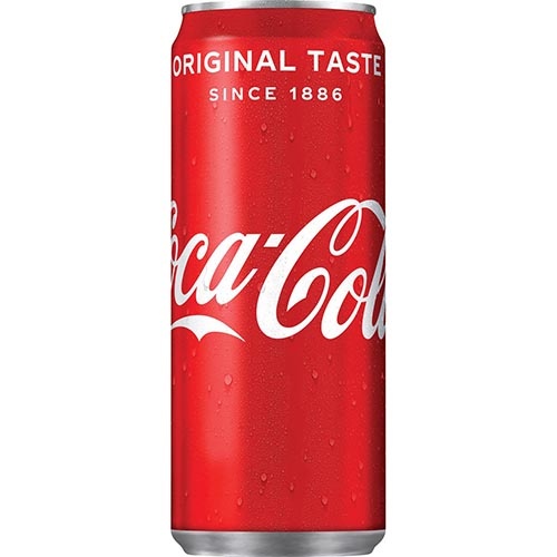 Coca-Cola frisdrank, sleek blik van 33 cl, pak van 24 stuks