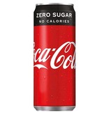 Coca-Cola Zero frisdrank, sleek blik van 33 cl, pak van 24 stuks
