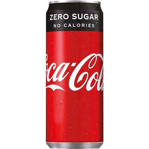Coca-Cola Zero frisdrank, sleek blik van 33 cl, pak van 24 stuks