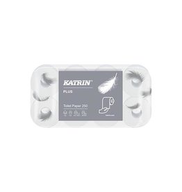 KATRIN Katrin toiletpapier, 3-laags, 250 vel per rol, pak van 8 rollen