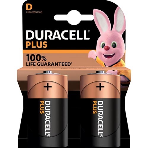 Duracell Duracell batterij Plus 100% D, blister van 2 stuks