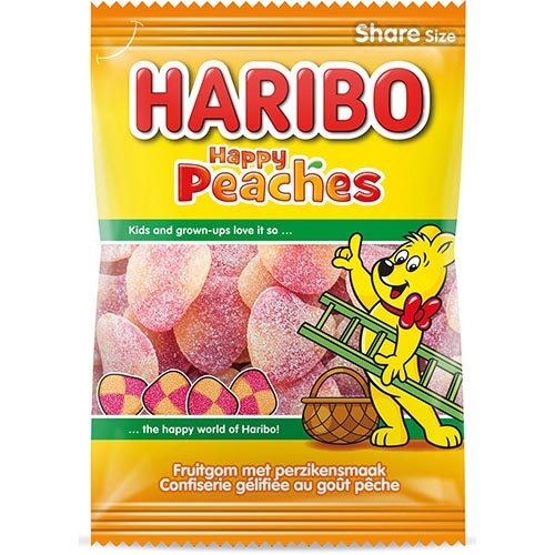 Haribo Haribo snoep perziken, zak van 185 g