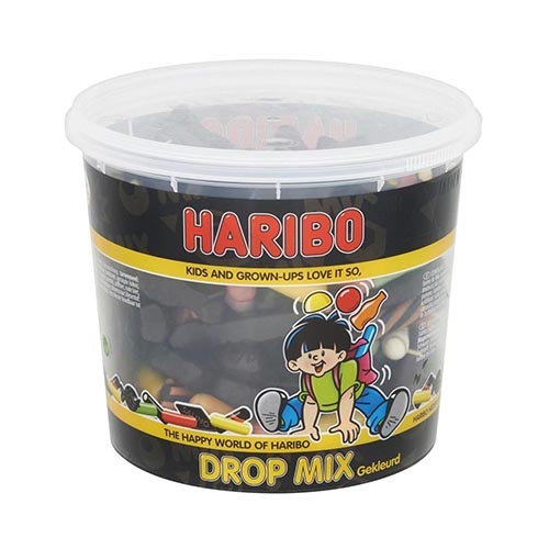 Haribo Haribo snoepgoed, emmer van 650 g, dropmix gekleurd