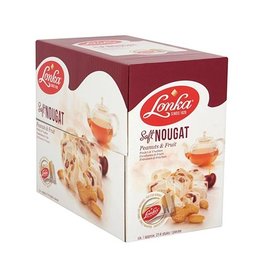 Lonka Lonka Nougat, per stuk verpakt, 12g, doos van 214 stuks, pinda vrucht