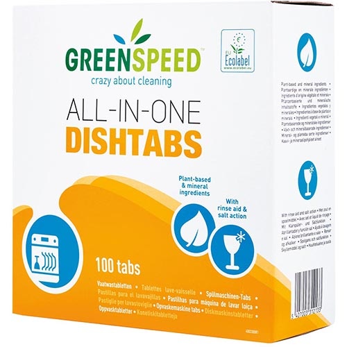 GREENSPEED Greenspeed All-In-One vaatwastabletten 3 in 1 werking, 100 stuks, 1.8 kg