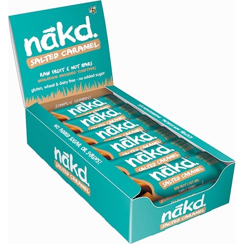 Nakd Nakd Salted Caramel, reep van 35 g, pak van 18 stuks