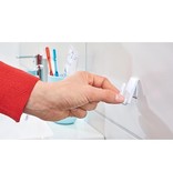 Tesa Tesa zelfklevende haken Powerstrips, draagkracht 1 kg, wit, blister van 4 strips en 3 haken