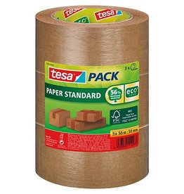 Tesa tesa verpakkingsplakband Paper Standard, ft 50 mm x 50 m, pak van 3 stuks