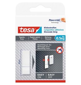 Tesa Tesa Klevende strip navulling, draagkracht 0,5 kg, behang en pleisterwerk, pak van 9 stuks