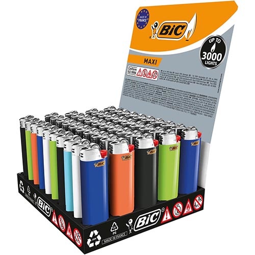 Bic BIC Maxi vuursteen aansteker, display van 50 stuks