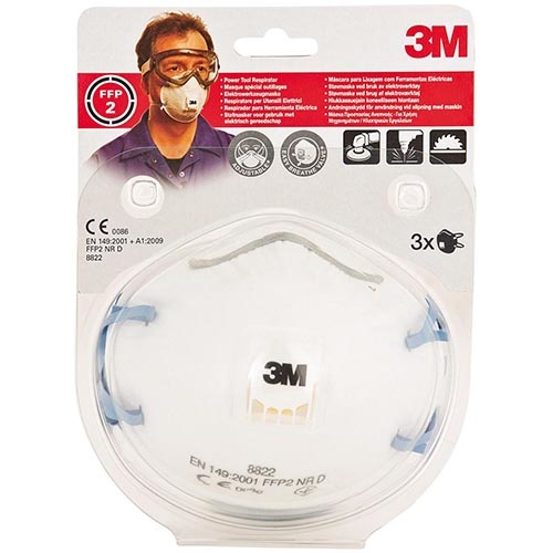3M 3M fijnstofmasker met uitademventiel, FFP2, 3 st.