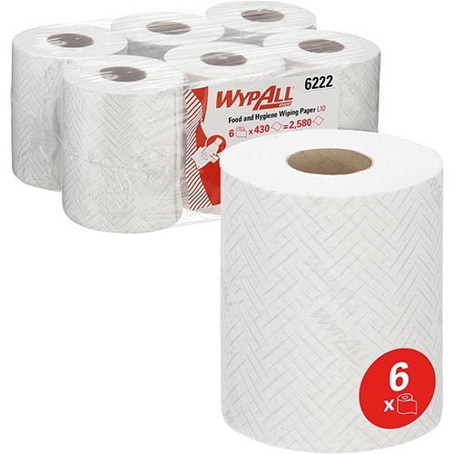 Wypall Kimberly-Clark Professional poetspapier, wit, 6 rollen