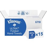 Kleenex papieren vouwhandoeken, Ultra Super Soft, 3-laags, 96 vellen, pak van 15 stuks
