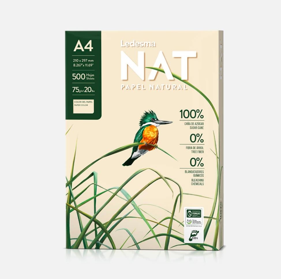 Ledesma A4 NAT Ledesma 100% Ecologisch Papier Pak 500 sheets 75gr (5 packs)