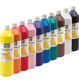 Creall Creall vingerverf Happy, set met 10 flesjes van 750 ml in geassorteerde kleuren