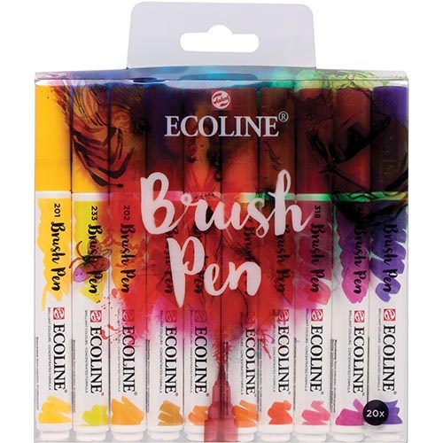 Talens Talens Ecoline Brush pen, 20 st. in geassorteerde kl.