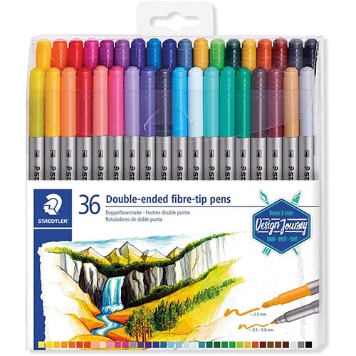 Staedtler Staedtler viltstift dubbele ultrafijne punt set 36 kleuren