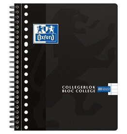 Oxford Oxford School collegeblok, ft A5+, 160 bladzijden, 17 gaats, kantlijn, gelijnd, zwart