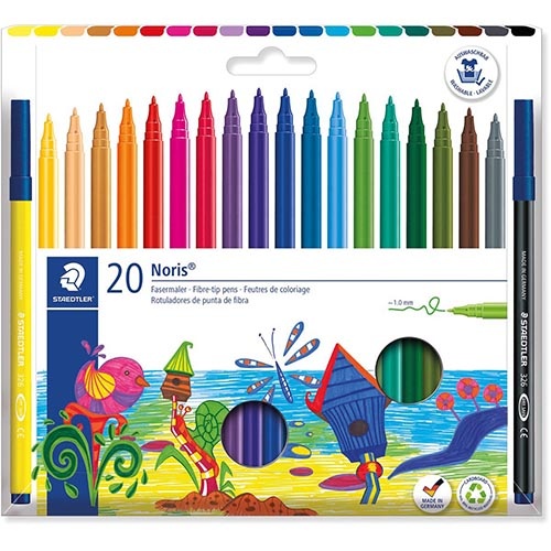 Staedtler Staedtler Viltstift Noris 326, 20 stiften in een kartonnen