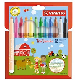 Stabilo STABILO Trio Jumbo viltstift, etui van 12 stuks, assorti