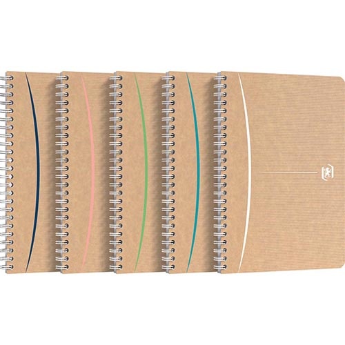 Oxford Oxford Touareg spiraalschrift, 180 bladzijden, ft A5, geruit 5 mm, geassorteerde kleuren