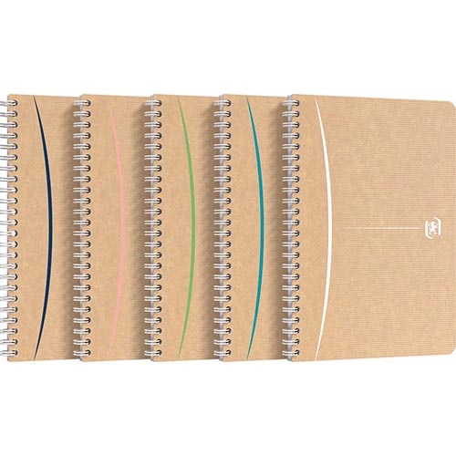 Oxford Oxford Touareg spiraalschrift, 180 bladzijden, ft A5, gelijnd, geassorteerde kleuren