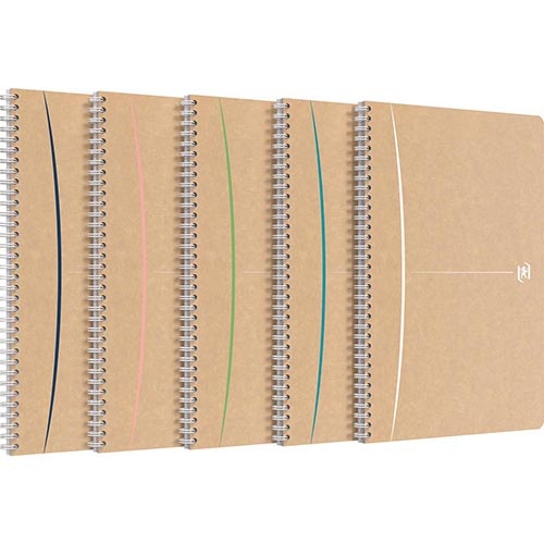 Oxford Oxford Touareg spiraalschrift, 180 bladzijden, ft A4, geruit 5 mm, geassorteerde kleuren