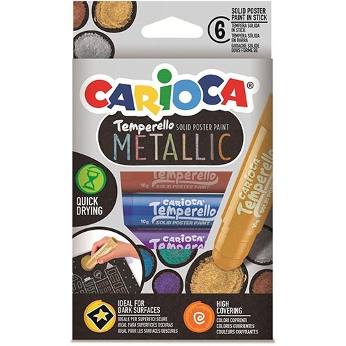 Carioca Carioca plakkaatverfstick Temperello Metallic, kartonnen etui van 6 stuks
