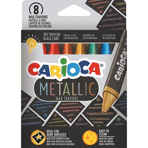 Carioca Carioca waskrijt Wax Metallic, kartonnen etui van 8 stuks