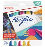 Edding Edding Acrylic marker breed, assortiment set van 5 st.