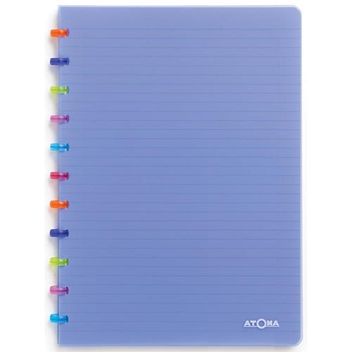 Atoma Atoma Tutti Frutti schrift, ft A4, 144 bladzijden, gelijnd, transparant blauw
