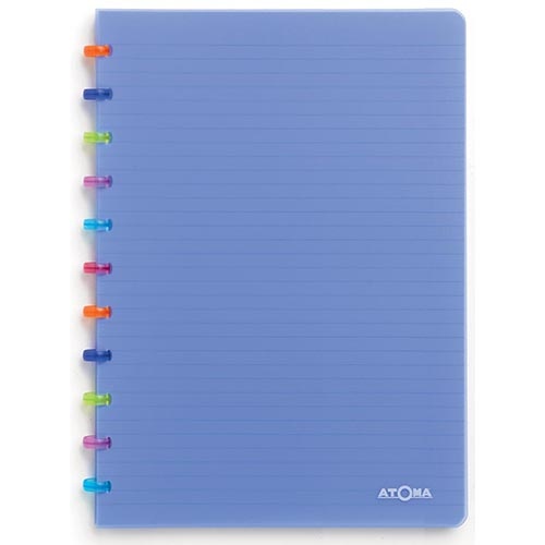 Atoma Atoma Tutti Frutti schrift, ft A4, 144 bladzijden, geruit 5 mm, transparant blauw